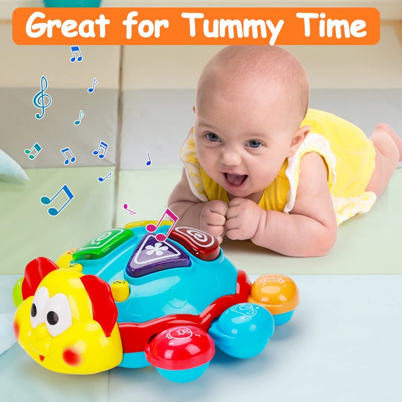 AugToy Baby Crawling Toy 6 to 12 Months Spanish English Bilingual Learning Toy for Infants 0-3-6 7 8 9 10 12-18 Month Educational Musical Light Up Toy 1 Year Old Boy Girl Easter Treat Gift Toddler Tummy Time - Image 4